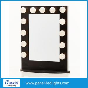 Cheap White Aluminum Tabletop Makeup Mirror With Lights IP67 With Light Bulbs for sale