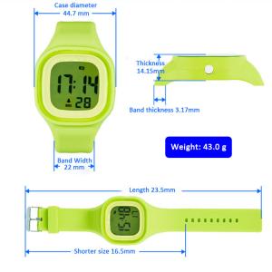 Square Plastic Case LCD Digital Sports Watch With Silicone Band Soft Touch