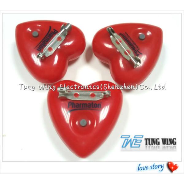 Heart Shaped Flashing LED Badges For Festival gifts or Party Flashing Items 3