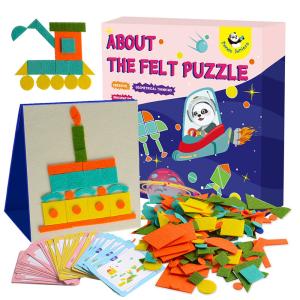 Toddlers Geometric Felt Puzzles Activity Book Imagination And Creativity