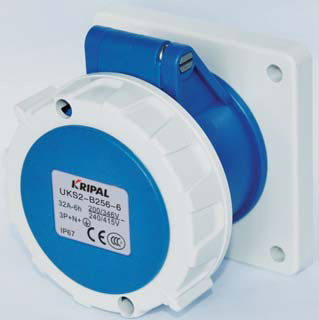 Multi Color Industrial Power Socket / Industrial Receptacles Protection Degree