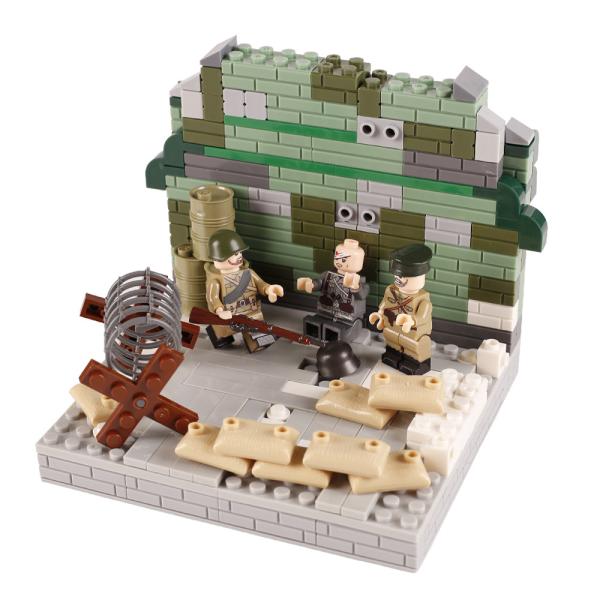 WW2 military war scene model German ranker Soviet soldier figures sandbag