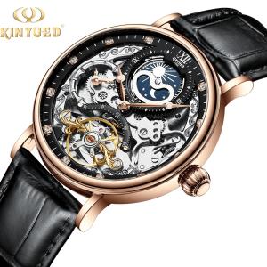 Elegant Appearance Tourbillon Mechanical Watch Moon Phase Mechanical Wrist Watch