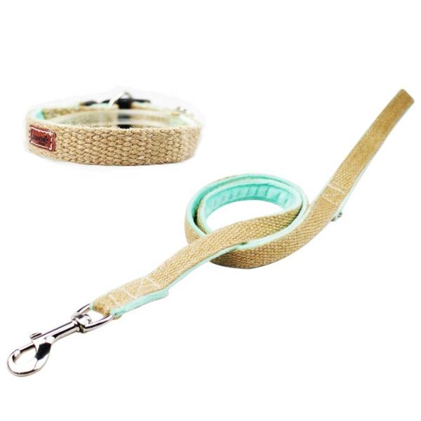 Quality Nature Hemp Personalized Dog Collar Leash Set 100% Cotton Material wholesale