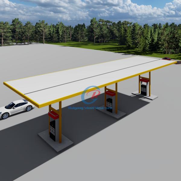 Prefabricated Steel Structure Gas Station Customized Pre Fabricated Steel