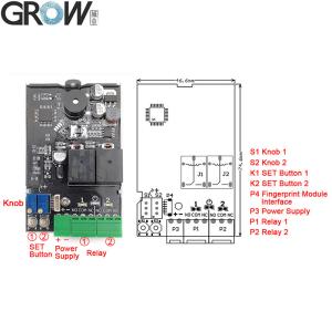 GROW K220 Two Relay Output DC10-24V With Administrator/User Fingerprint Access