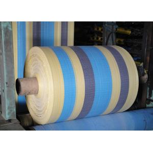 Woven Polypropylene Cloth Roll , Yellow Offset Print Woven PP Fabric UV Treated