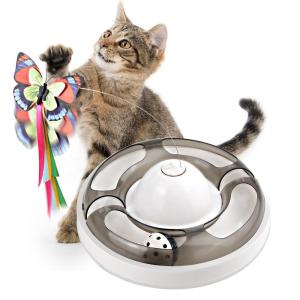 Electric Rotating Cat Pet Toys With Ball Relieving Boring Self Hey Butterfly Cat