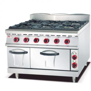Natural Gas 6 Burner Range With Oven Pure Iron Head