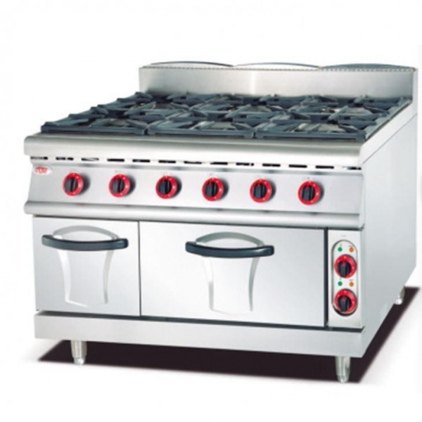 Quality Natural Gas 6 Burner Range With Oven Pure Iron Head wholesale