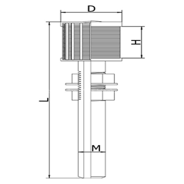Long-handle Stainless Steel Watr Filter Nozzle Johnson Screen Mesh with Wedge