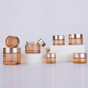 China 4oz Body Butter Cream Glass Cosmetic Packaging Container Pink Matte With Gold Lid on sale