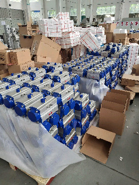 rack piston pneumatic quarter actuator for valves