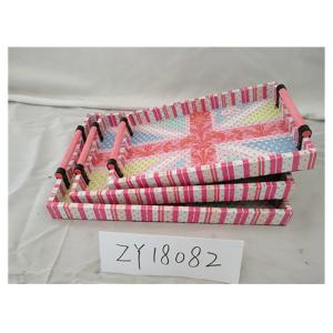 Floral Square Rectangle 67X5.5X86cm Wooden Food Tray