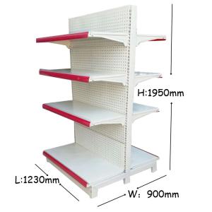 Factory Custom size color milk white double-sided hole back supermarket shelf