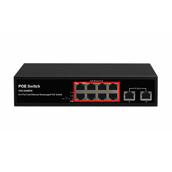 Quality POE-S2008FB(8FE+2FE)_8 Port 10/100Mbps IEEE802.3af/at PoE Switch with 150W Built-in power supply (Newly Developed) wholesale