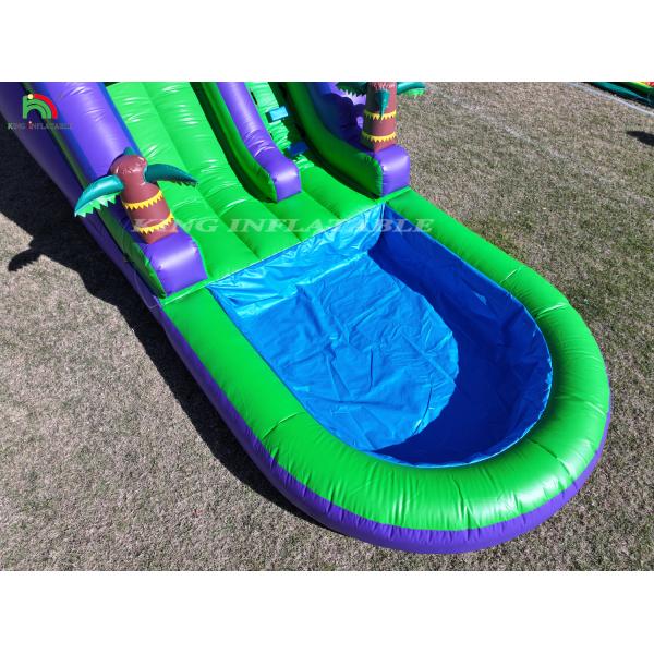 Commercial PVC Inflatable Water Slide Outdoor Backyard Kids Waterslide With Bigger Water Splash Pool & 1100W Blower