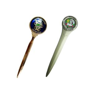 China Custom Iron, Brass, Zinc Alloy Metal Monaco Envelope Opener with Spinner, Misty Nickel Plating on sale