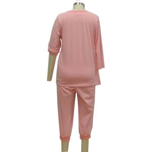 Polyester Viscose Ladies Pajama Sets Three Quarter Tops & Pants For Autumn