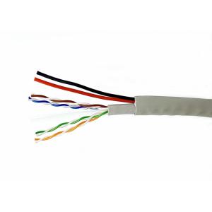 Round Bulk CCTV Cable 4 Pairs UTP CAT6+2x0.5MM2 Pure Copper Stranded