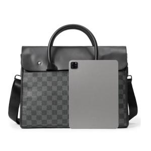 Classic Plaid Pattern Mens Business Briefcase for Business Trips and Laptop