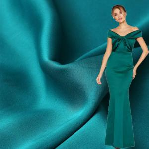 Emerald Green 75D 130GSM Polyester Spandex Satin Fabric Stretch