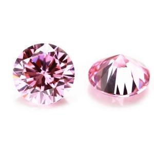 China 3A Quality Pink Color Wholesale Loose Gemstones Round Shape 2mm 3mm Synthetic Cubic Zirconia Custom Moissanite for Pendant on sale