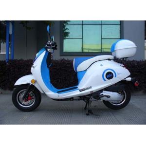 White / Blue 50cc Mini Bike Scooter With Two Rear View Mirrors / Rear Box