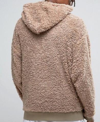 Quality Oversize Xxxxl Plain Thick Heavyweight Sherpa Lined Hoodie Soft Touch Brown wholesale