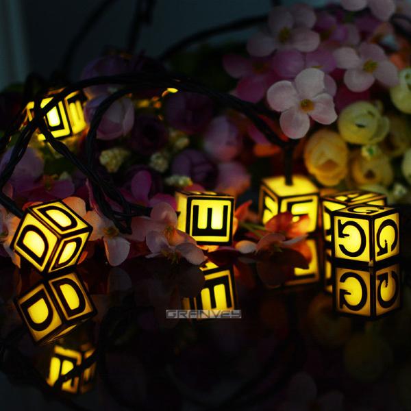 Outdoor Solar LED Christmas Lights Letter String 4 - 8h Charging Time High Energy Conversion