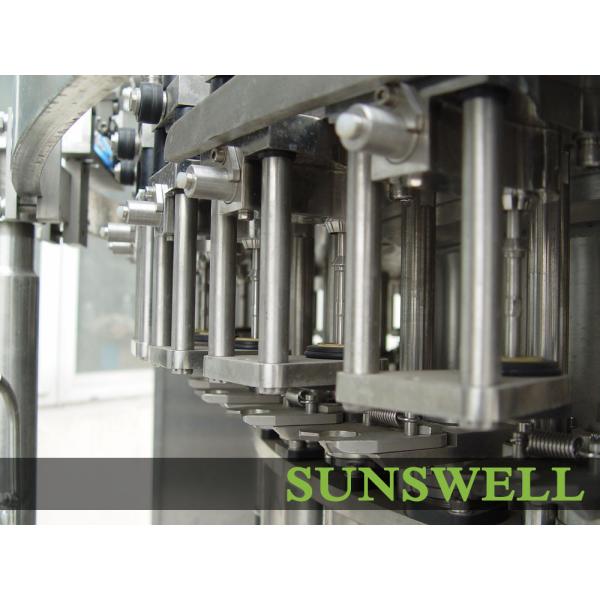 PET Bottle Soft Drink Carbonated Filling Machine , Rotary Washing Filling