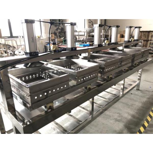 Quality automatic china hard pneumatic tofu making machine with 6 tofu mold wholesale