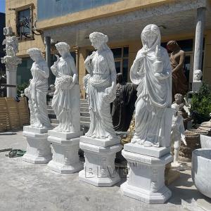 Four Seasons Goddess White Marble Sculpture Ancient Greek Lady Statue Garden