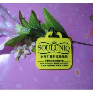 Yellow 2d Design Soft PVC Suicase Tag / Travel Name Tag With Writing Backside