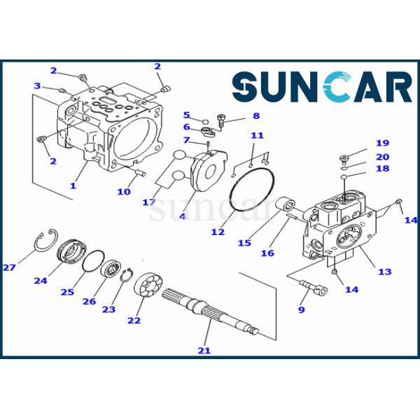 708-3S-00511 Hydraulic Pump Seal Kit For PC35MR-2 Komatsu