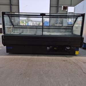 OEM Supermarket Serve Over Food Display Refrigerator With Straight Glass