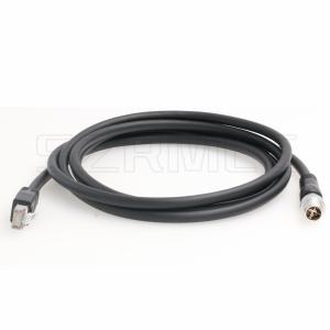 M12 8 Pin Xcode Male to RJ45 TAIYO Flexible Ethernet Cable , Shielded Flexible