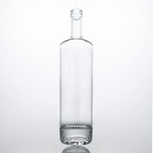 China Unique Glass Collar Material Long Neck Spirit Bottle for Whisky Vodka Tequila Gin Rum on sale