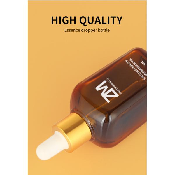 Customize Refillable Hair Oil Dropper Bottle Square Glass Material 50ml