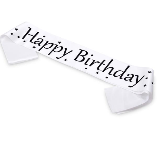 Quality White Color Personalised Birthday Sash Various Color Heat Transfer Printing wholesale