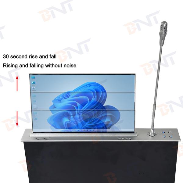 BNT Full HD Screen Low Price Motorized Retractable Monitor Lift With Mic for Conference System