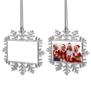 Cheap Personalised Christmas Tree Decorations Plastic Sublimation Snowflake Blank Sublimation Christmas Ornaments for sale