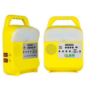 Indoor Led Solar Lighting System Remote Bulbs Mobile Charger FM Player