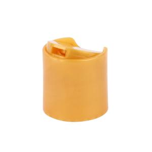Cheap Golden Yellow Smooth Disc Top Cap Press Type PP Plastic Flip Top Caps For Cream for sale