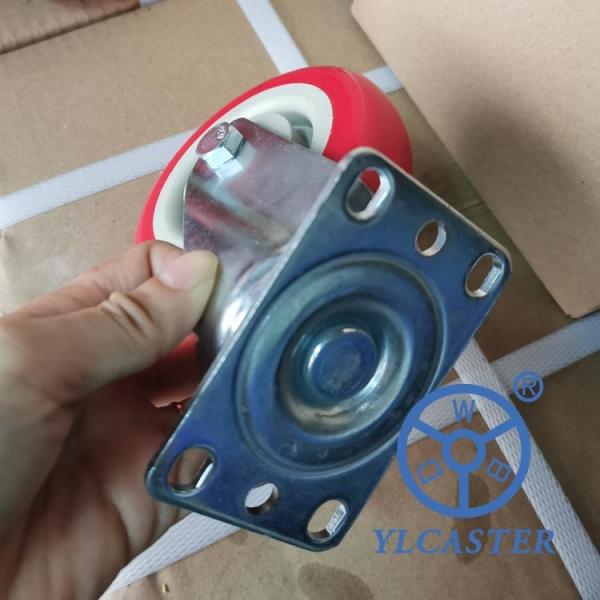100mm Swivel Red PVC Casters Economical Trolley Wheels 90KG Capacity