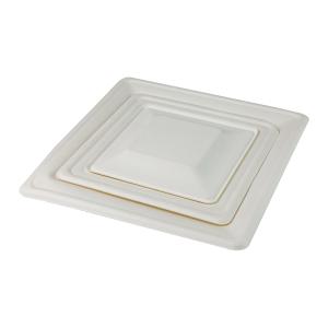 China Disposable Dinner Biodegradable Sugarcane Bagasse Plates Tableware Paper on sale
