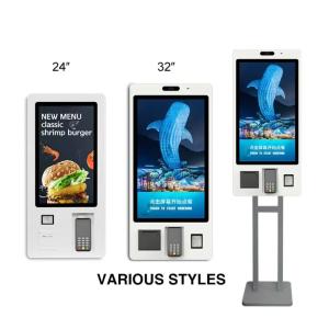 Touch Screen Self Ordering Kiosk Checkout Payment Terminal For Restaurant