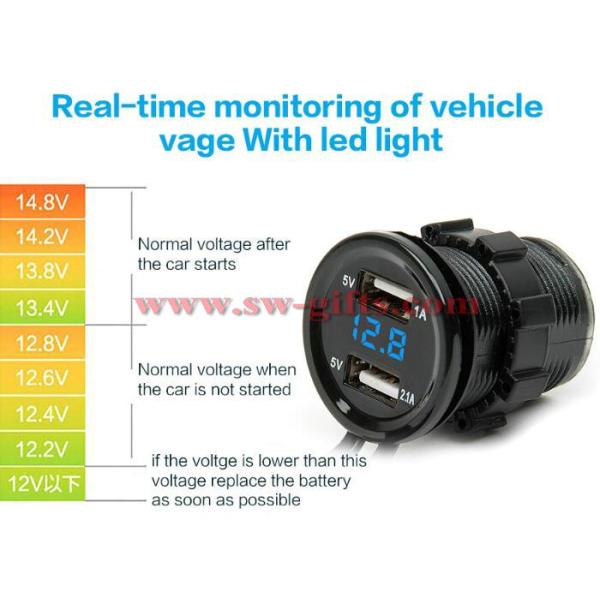 Universal Car Charger USB Vehicle DC12V-32V Waterproof Dual USB Charger 2 Port Power Socket 5V 2.1A/1A High Quality