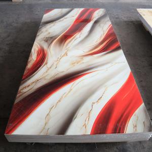 China Latest PVC Marble Sheet With UV Coating Waterproof Interlocking Installation For Living Room. on sale