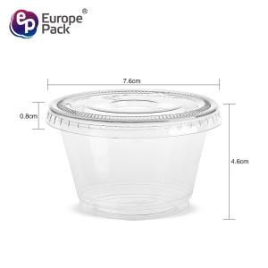 Factory direct 120ml PET plastic pudding jelly cup with flat lid